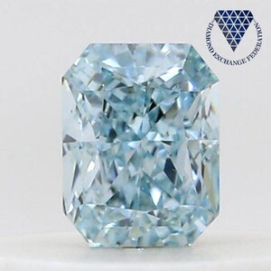 0.13 ct FANCY INTENSE GREEN BLUE RADIANT GIA 天然 ダイヤモンド ルース DIAMOND EXCHANGE FEDERATION