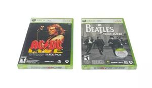 Lot of 2 The Beatles Rock Band & AC/DC Track Pack Microsoft Xbox 360 NEW Sealed 海外 即決