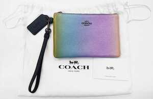 【美品】COACH コーチ リストレット レインボー グラデーション ポーチ 72893G ◆ｃh1106◇10