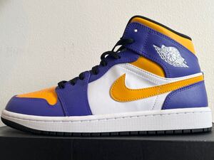 【未使用】ナイキ AIR JORDAN 1 MID LAKERS エアジョーダン1レイカーズ 29cm NIKE