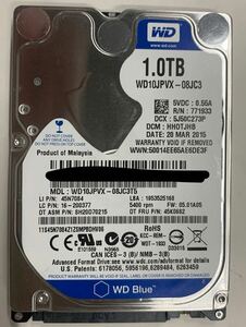 使用時間 1247時間 正常 WDC WD10JPVX-08JC3T5 1000GB 1TB n20240527-13