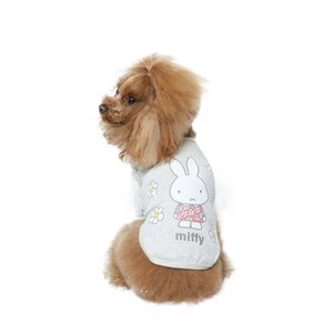 【Lサイズ】限定 ミッフィー 公式 フラワー Tシャツ グレー 花柄 犬服 中型犬 ペット服 絵本 Official Licensed Miffy Flower Tee