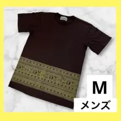 【1枚でお洒落に見える】メンズ 男性用 半袖 トップス Tシャツ ブラウン M