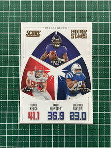 ★PANINI 2022 NFL SCORE #FS15 TRAVIS KELCE／TYLER HUNTLEY／JONATHAN TAYLOR インサートカード「FANTASY STARS」★