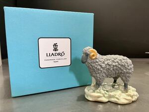 D(1016k5) LLADRO リヤドロ 羊 ひつじ 置物 箱付き インテリア オブジェ 陶器 EI Carnero Mini The Goat Mini