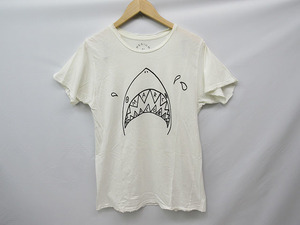 ★YC2907　MARC JACOBS　Tシャツ　Mサイズ　シャーク　ユーズド加工　マークジェイコブス　半袖　レディース　送料無料★