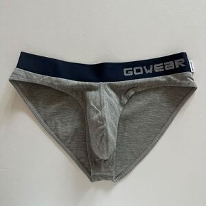 gowear V-SHAPE BIKINI／SEED STITCH グレー　M メンズビキニ　Vシェイプビキニ スーパーローライズ メンズインナー　男性ビキニ　男性下着