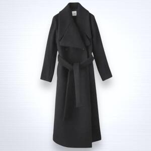 AMERI アメリ DAMBO COLLAR LONG COAT ダンボカラー ロング コート 黒 ブラック S