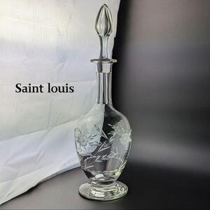 精緻な植物紋★サンルイ クリスタル 大型デキャンタ 36㎝ アールデコ期 saint louis カラフェ ピッチャー 水差し エングレーヴィング