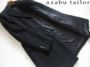 新品◆冬 防寒★正規品 麻布テーラー azabu tailor★高級 カシミヤ混ウールチェスターコート 黒 50B