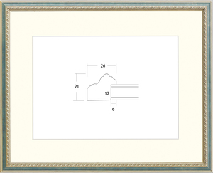 額縁　水彩用額縁 1.5mm厚UVカットアクリル付 8233 F10号 S/ブルー