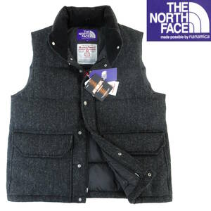 定7.7万 新品◆THE NORTH FACE PURPLE LABEL◆保温 ハリス ツイード シエラ ベスト L チャコール◆ノースフェイス 光電子ダウン◆J735