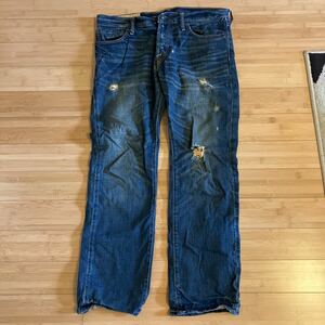 中古　W32アバクロNo.836514 ブーツカットダメージ加工 Abercrombie&fitch