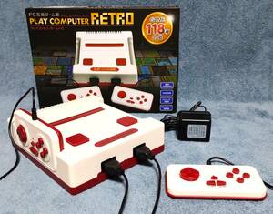 【動作品】FC互換ゲーム機 PLAY COMPUTER RETRO （ゲーム118種内蔵、ファミコンカセット使用可）