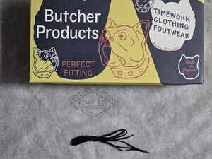 TIMEWORN ブッチャープロダクツ デッキシューズ 純正 黒紐 未使用 アットラスト ATLAST クロ ヒモ 紐のみ販売 BUTCHER PRODUCTS スニーカー