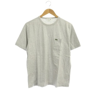 ラコステ LACOSTE レギュラーフィット クロコエンブレムクルーネックポケットTシャツ カットソー 半袖 ロゴ コットン S グレー