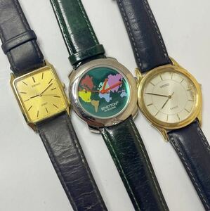 ●時計ジャンク● ３本まとめ売り　SEIKO SPIRIT 7N01-5180. DOLCE 5E31-7A40. BENETTON by BULOVAクォーツ 必ず説明文お読み下さい　232