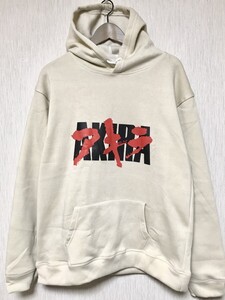 AKIRA パーカー ベージュ アキラ サイズL アニメ 90s ムービー 映画 ブラック black movie tee 半袖 送料無料 希少 hoody フード 新品