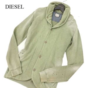 DIESEL ディーゼル 通年 ビンテージUSED加工★ ペイント スウェット ショールカラー カーディガン Sz.M　メンズ　C4T00377_1#O