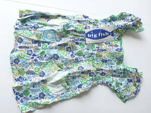 新品 bigfish ★緑×青×白　花柄　チュニック　トップス　5　110相当