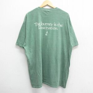 XL/古着 半袖 ビンテージ Tシャツ メンズ 00s モアブ The Journey 大きいサイズ コットン クルーネック 緑 グリーン 24jul23 中古