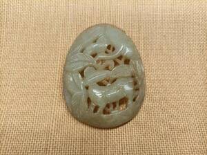 唐物 砡 時代物 明代鹿紋玉帶飾