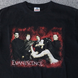 00s EVANESCENCE Origin Tシャツ M ブラック エヴァネッセンス フォト ロゴ エイミーリー バンド ロック 90s ヴィンテージ