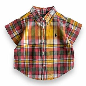 国内正規品 POLO RALPH LAUREN ポロ ラルフローレン 半袖 マドラスチェック シャツ S/S キッズ KIDS BABY ベビー 子供用 80cm 刺繍 ロゴ