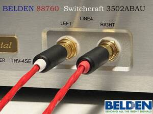 《0.5m×2本 ベルデンRCAケーブル》 BELDEN 88760 ／ SWITCHCRAFT 3502ABAU スイッチクラフト