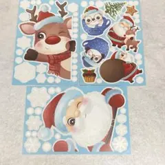 クリスマス デコレーションステッカー 窓 壁 ツリー サンタ クマ かわいい