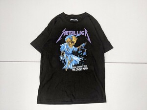 15．METALLICA DORIS メタリカ ドリス デカロゴ プリント 半袖 Tシャツ スラッシュメタル バンT バンド メンズM チャコールグレーx404