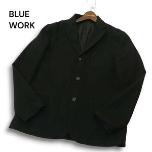 BLUE WORK ブルーワーク トゥモローランド 秋冬 ウール★ アンコン テーラード ジャケット Sz.S　メンズ 黒　A4T10840_A#N