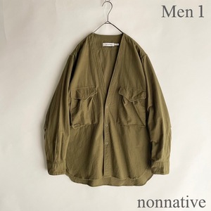 nonnative 日本製 ノンネイティブ CARPENTER SHIRT JACKET COTTON FLANNEL コットンフランネル シャツ ジャケット オリーブ size 1 sk