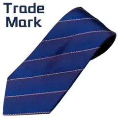 TRADE MARK　ネクタイ　ストライプ　ブルー　シルク　日本製　おしゃれ