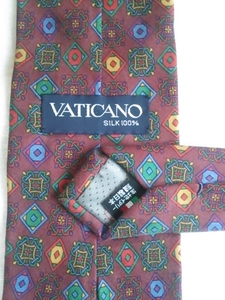 VATICANO　プリント柄　シルクネクタイ　送料180円