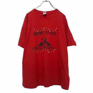 GILDAN 半袖 プリント Tシャツ XL レッド ギルダン 古着卸 アメリカ仕入 a503-7433