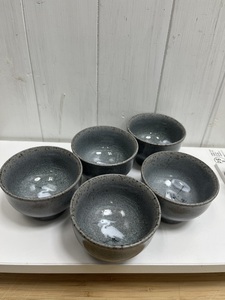 波佐見焼　信人工芸　鶴　湯呑み　陶器　酒器×５個