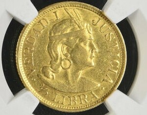 金貨 アンティーク 1904年 ペルー共和国 リーブラ 鑑定保証品 コンディション 鑑定品 世界4枚 アンティークコイン NGC ゴールド コイン