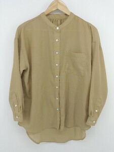 ◇ A day in the life UNITED ARROWS バンドカラー 長袖 シャツ ブラウス ベージュ系 レディース P