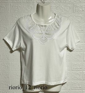 57　ZARA　ザラ　レースカットソー　半袖Tシャツ　sizeUSA表記 S