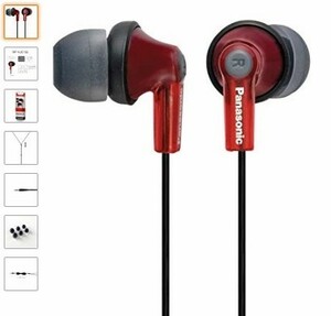 PANASONIC CANAL TYPE EAR PHONES RED RP-HJE150-R