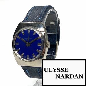 ★至高品! ★動作良好! ユリスナルダン ULYSSE NARDAN 1960s メンズ アンティーク ウォッチ 腕時計 手巻き レザー ビンテージ 即納