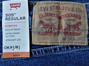 Levis リーバイス 505 WARM 微起毛 保温 防寒 ストレッチ レギュラー ジーンズ　3Ｗ36-L32　94cm　②