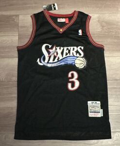 激レア NBA フィラデルフィア・セブンティシクサーズ 76ers ユニフォーム アレン・アイバーソン モデル 黒 L 未使用 Mitchell & Ness製