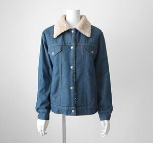 ★70s LEVIS ◆ボア デニムジャケット インディゴ Lサイズ 防寒 Gジャン ランチコート ヴィンテージ リーバイス ◆1692/XE17