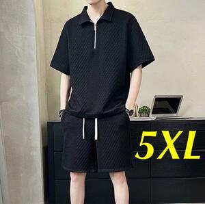 セットアップ　上下セット　5XL 6L　部屋着　夏服 Tシャツ ハーフジップ