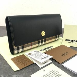 ☆送料無料☆ 未使用品 BURBERRY 長財布 ブラック バーバリーチェック 508