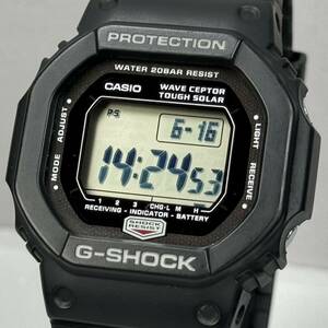 極美品 CASIO G-SHOCK GW-5600J-1JF The G タフソーラー 電波受信 電波ソーラー スクウェア ブラック スピード電波モデル ウェーブセプター