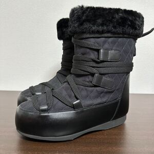 【美品】CHANEL シャネル ココマーク マトラッセ スノーブーツ ボアブーツ size 38 激レア ブラック