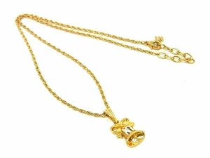 ■極美品■ NINA RICCI ニナリッチ リボン ネックレス ペンダント アクセサリー レディース ゴールド系 DE9622